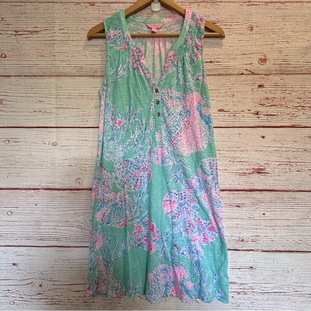 Lilly Pulitzer Essie Dress in Minty Fresh Fansea Sz S - Picture 3 of 13
